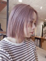 ボコカ(bococa)&nbsp;【macana指名】ピンクベージュ ワンブリーチ 切りっぱなしボブ