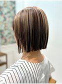 ボブ×アンブレラカラーの脱白髪デザイン◎
