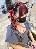 推し活に！『編みカチュサイドお団子アップ』※リボン販売有り