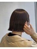耳かけも◎ぷつっとボブxアッシュベージュ