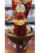 ハーフアレンジ　ハーフアップ　結婚式ヘア　卒業式ヘア