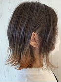 ミディアムボブグラデーションカラー