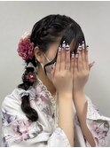 サイド編みたらし