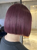 エリマ 調布(elima)&nbsp;ボルドールビーワインレッドカラーブリーチありミニボブ