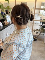 メデル(mederu)&nbsp;お祭りヘアアレンジお呼ばれヘアお団子ツインヘア結婚式ヘア