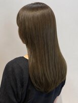 オンフ(ONFFO)&nbsp;ロング オリーブグレージュ 前髪カット レイヤーカット 艶髪