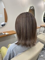 ナッティー バイ ヘッドライト 鎌ヶ谷駅前店(natty by HEADLIGHT)&nbsp;ハイライト×外ハネボブ『川口真緒』Instagram→@mao.kawa