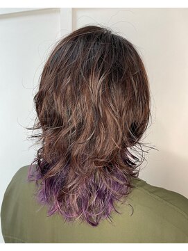 イヴァン アンド リズ 奈良店(IVAn & LIZ) #インナーカラー#バイオレットカラー#ウルフ