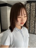 オシャレな顔まわりレイヤーとベージュブラウン◎