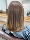 くびレイヤーグレーベージュニュアンスカラー白髪染め白髪ぼかし