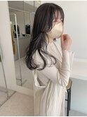 暗髪カラーラベンダーグレー