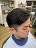デザインカット＋白髪グレイ染めinマニキュア＋シェービング＋眉カット
