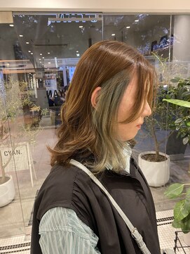 シアン 矢場町店(CYAN.) インナーカラー×オリーブカラー