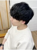 韓国マッシュニュアンスパーマ×黒髪ツーブロック[メンズ]