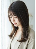 姫カットレイヤー細めハイライト髪質改善くすみベージュ