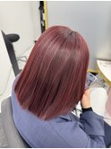 ブリーチなしカシスピンク