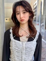 【MINX】くびれヘアアプリコットオレンジハイライトカラー_銀座