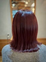 アロマ ヘアー ルーム 新宿3号店(AROMA hair room)&nbsp;チェリーレッドボブ/艶感カラー/大人可愛いミディアム