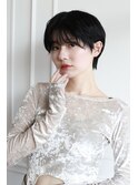 黒髪ショート/黒髪/ショート/パーマ風