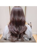 ラベンダーグレージュ×ロング｜うるツヤ透明感グレージュ