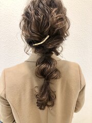 《Blue阿部★》#パーティーヘアセット#編みおろし