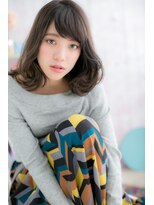 ミック 日暮里店(miq)&nbsp;斜めバングアシンメトリーで外ハネ抜け感ミディb1