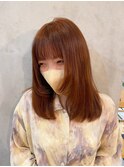 オレンジブラウン×顔周りレイヤー