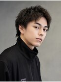 ビジネスショートメンズマッシュツイストパーマツーブロック