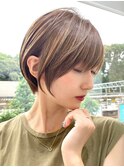 30代40代大人女性/前髪ありショートボブ/ショートヘア/髪質改善