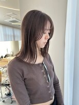 イノセントヘア(innocent.hair) ミディアムストレートニュアンスカラーグレージュ