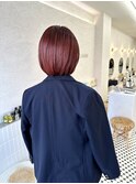 【KOS 立川】ワインレッド×ワンレンボブ