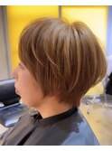 ショートボブ/ショートヘア/脱白髪染め/白髪ぼかし/髪質改善
