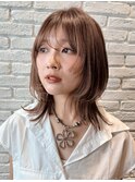 【透明感×抜け感】柔らかヘーゼルレイヤーボブ