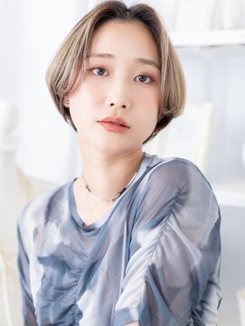 モッズヘア 越谷(mod's hair) ブリーチカラーセンターパートボブショートミニマルボブa越谷