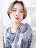 ブリーチカラーセンターパートボブショートミニマルボブa越谷