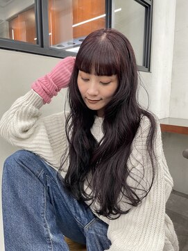 ニコ トウキョウ 渋谷(nico TOKYO) ダブルカラーチェリーレッドピンクブラウン韓国レイヤーロング