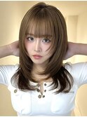 ハッシュカット/ライトブラウン/シャギーカット/レイヤーカット