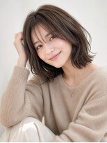 フルショウ アシヤ(FURUSHO ASHIYA) ひし形レイヤーボブくびれミディオリーブベージュ
