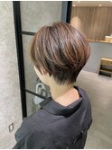 大人かわいい丸みショートボブ