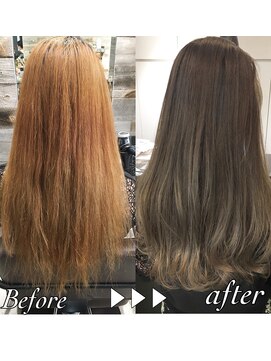 トルネード(TORNADO) 生ケラチントリートメント+グレージュグラデーションカラー