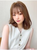 アフロートeri　鎖骨ワンレンボブ　シースルーバング　小顔前髪