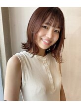 アンバー(Amber) 【Amber 牧】ピンクラベンダーなロブスタイル
