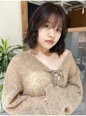 "久保田"切りっぱなしボブコテ巻きシースルーバング