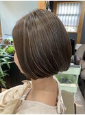 大人女子ミニボブハイライト