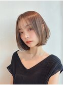 シースルーバング×大人かわいいボブ