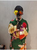 笑顔あふれるヘアセット/編みおろしアレンジ/成人式