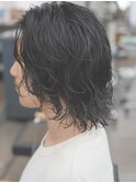 メンズミディアムパーマ　スパイラルパーマ