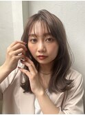 ウルフレイヤーカット顔周り前髪韓国ミディアムロング/恵比寿
