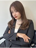 くすみベージュマロンベージュホワイトブロンド細めハイライト