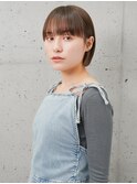 切りっぱなしボブ/ワイドバング